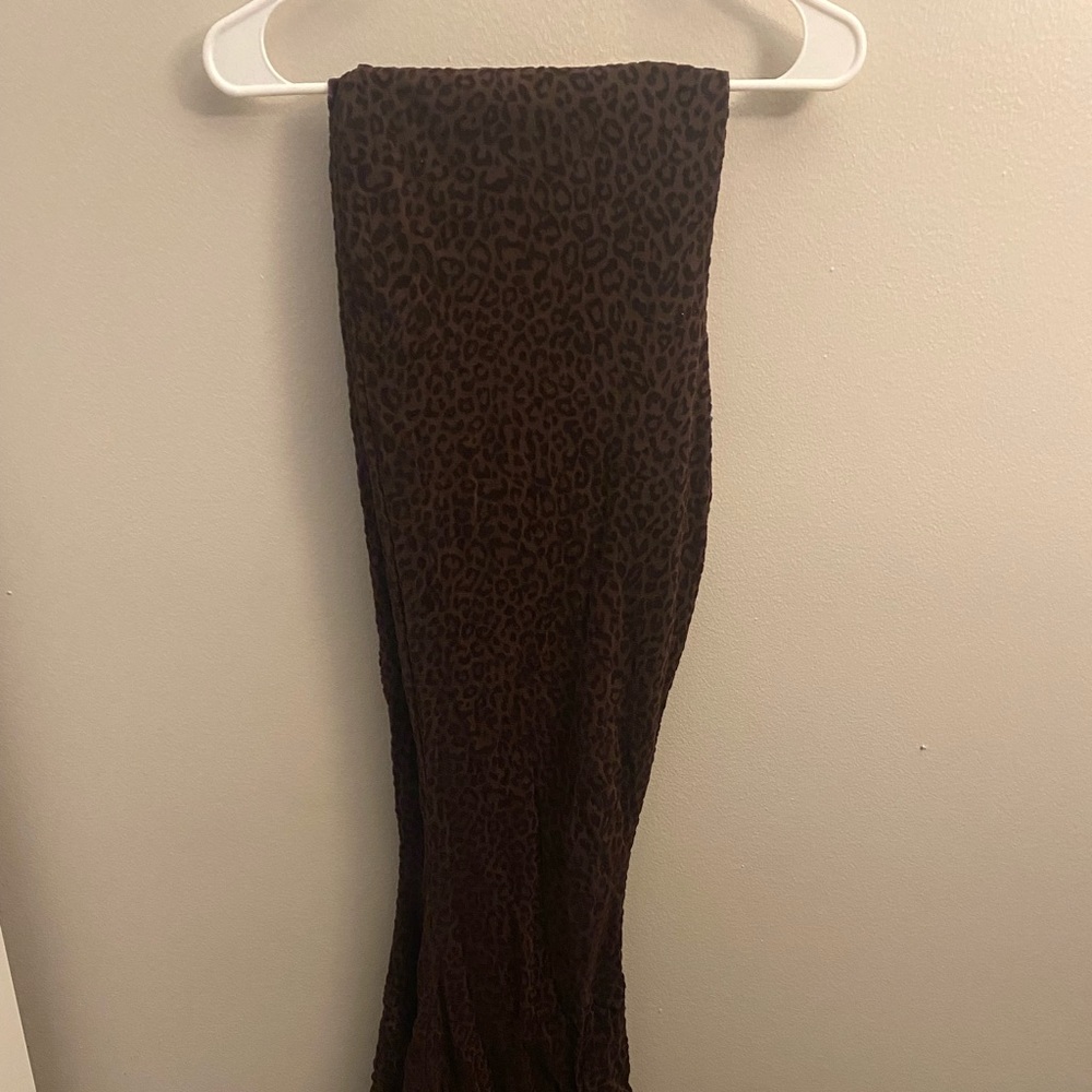 Super flare animal print pull on pants